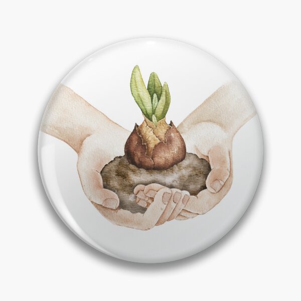 Item preview, Watercolor Hands Holding Flower Bulb designed and sold by eves_aquadreams.