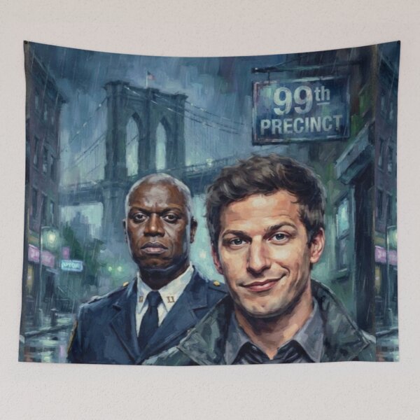 Item preview, Brooklyn Nine-Nine Retro Comedy Police Tribute Art Poster designed and sold by Art's Diner.