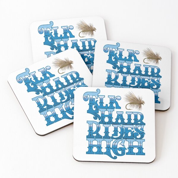 Item preview, Fly fishing text illustration "Elk Hair Rides High", caddis dry fly. designed and sold by Art-Horizon.