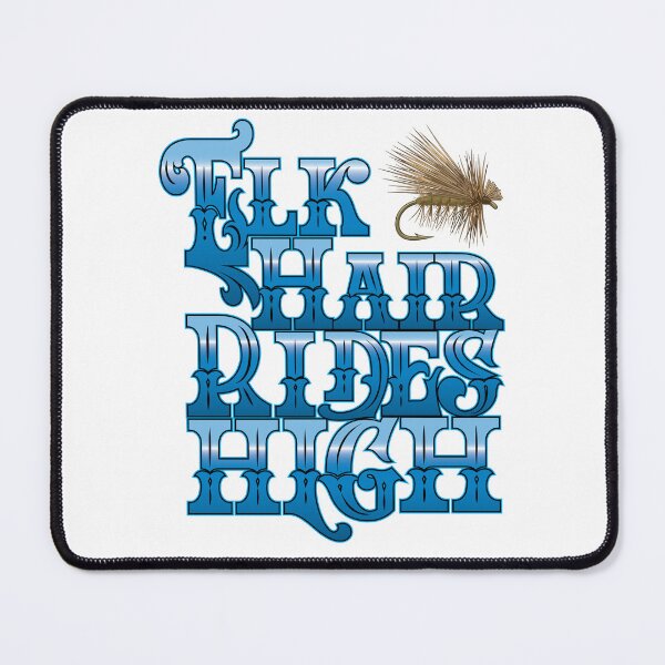 Item preview, Fly fishing text illustration "Elk Hair Rides High", caddis dry fly. designed and sold by Art-Horizon.