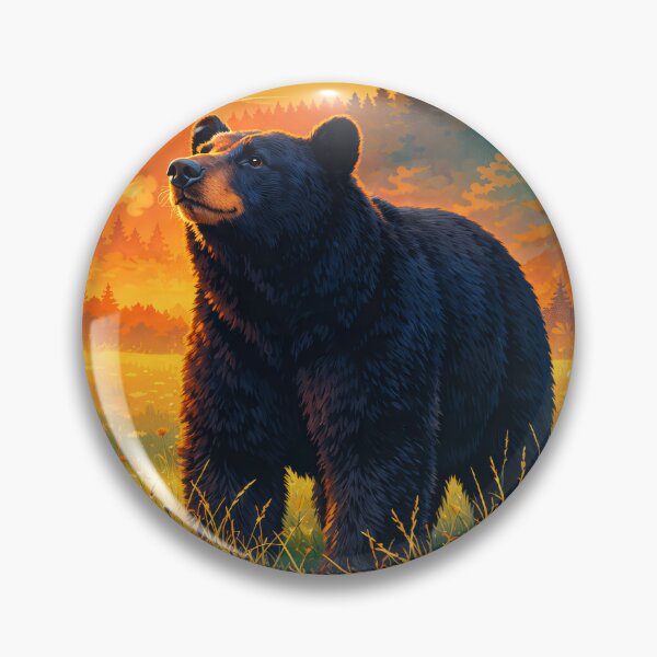 Item preview, American Black Bear Retro Style Digital Animal Art designed and sold by kakarikihill.