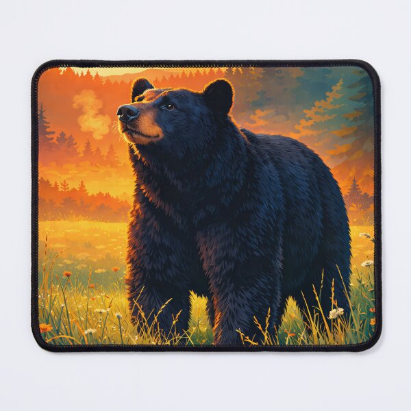 Item preview, American Black Bear Retro Style Digital Animal Art designed and sold by kakarikihill.