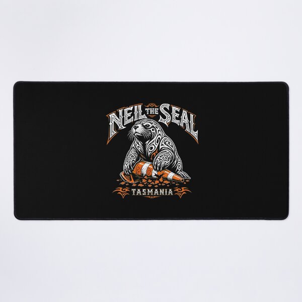 Item preview, Neil the Seal Tribal Tattoo Tasmania Funny Meme Black T-Shirt designed and sold by Uglyandcute.