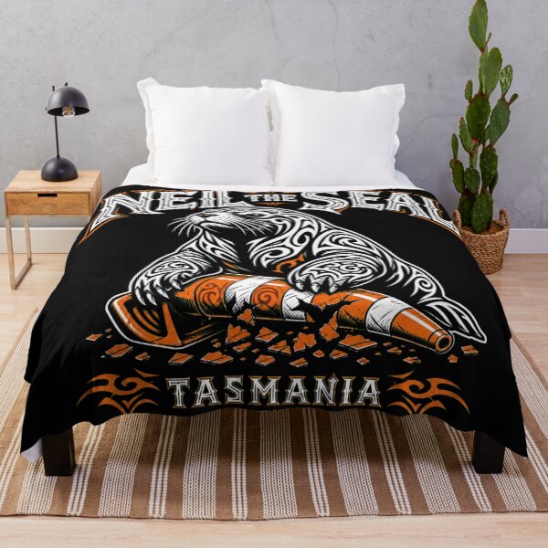Item preview, Neil the Seal Tribal Tattoo Tasmania Funny Meme Black T-Shirt designed and sold by Uglyandcute.