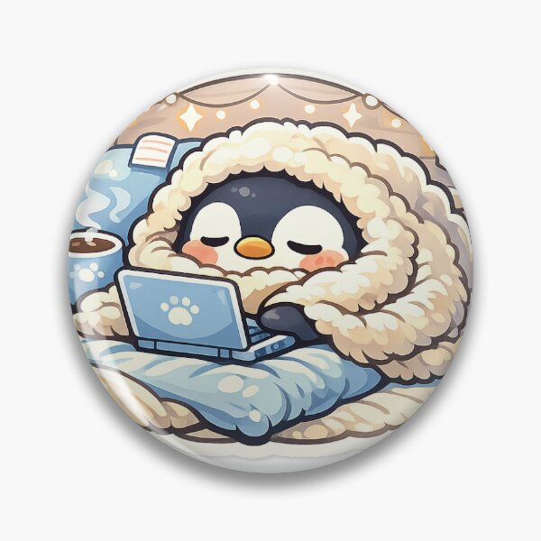 Item preview, Working Penguin Sticker Kawaii Remote Work Aesthetic for Home Office & Students designed and sold by CutePrintCorner.