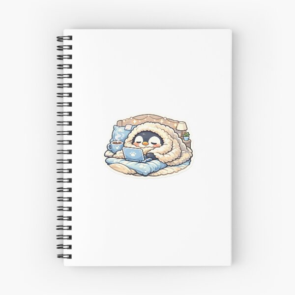 Item preview, Working Penguin Sticker Kawaii Remote Work Aesthetic for Home Office & Students designed and sold by CutePrintCorner.