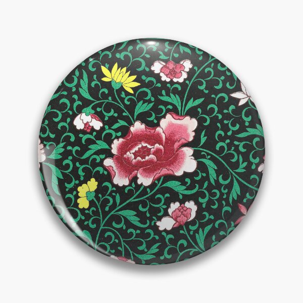 Item preview, Vintage Black and Green Chinoiserie Floral Pattern designed and sold by The Ravens Ballad.