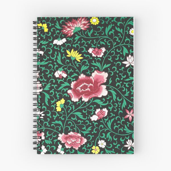Item preview, Vintage Black and Green Chinoiserie Floral Pattern designed and sold by The Ravens Ballad.