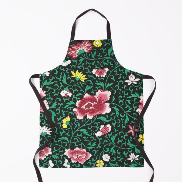 Item preview, Vintage Black and Green Chinoiserie Floral Pattern designed and sold by The Ravens Ballad.
