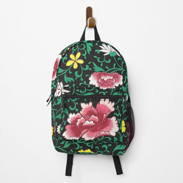 Item preview, Vintage Black and Green Chinoiserie Floral Pattern designed and sold by The Ravens Ballad.