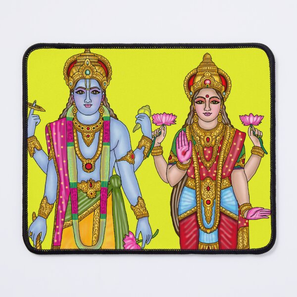 Item preview, Lord Lakshmi Narayan Artwork | Divine Hindu God Digital Painting Illustration designed and sold by Harshit_Digital_Arts.