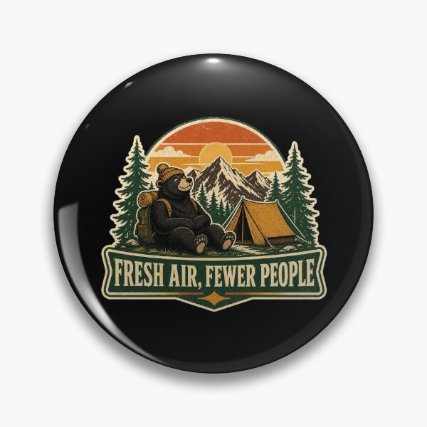 Item preview, Fresh Air, Fewer People - Camping Bear Outdoors designed and sold by Graphic Vibe Designs.