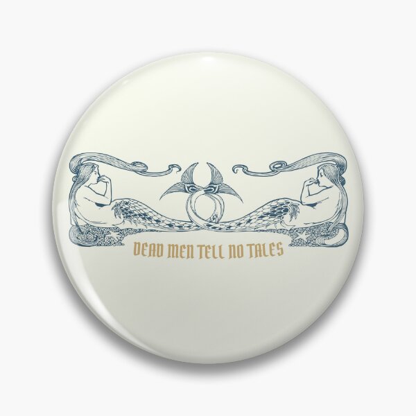 Item preview, Dead Men Tell No Tales - Vintage Blue and Gold Mermaid Crest designed and sold by curious unit.