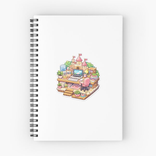 Item preview, Tiny Desk Setup Sticker Kawaii Office Desk Aesthetic for Students, Gamers & Remote Workers designed and sold by CutePrintCorner.