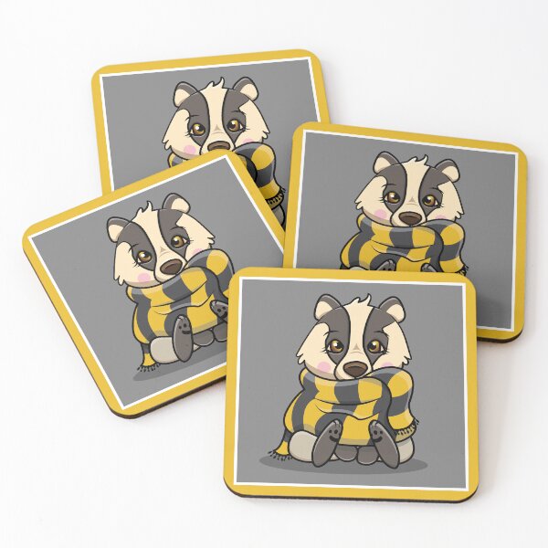 Item preview, Badger Black and Gold Scarf Square designed and sold by colormemaroon.