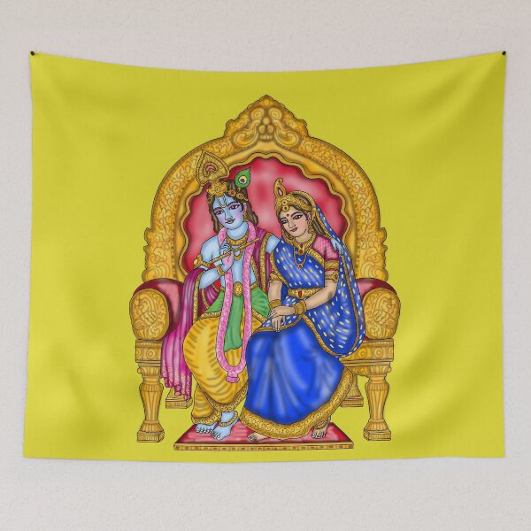 Item preview, Lord Radha Krishna Artwork | Divine Hindu Spiritual Digital Painting designed and sold by Harshit_Digital_Arts.