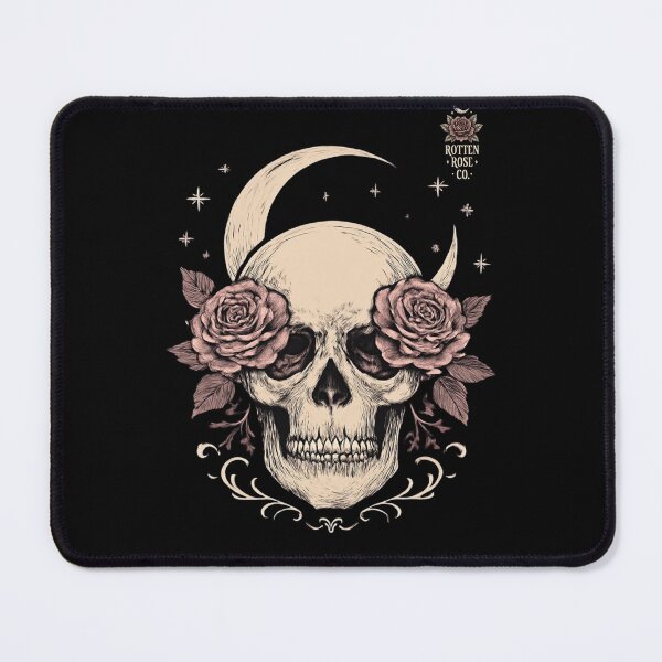 Item preview, Gothic Skull and Rose Celestial Illustration designed and sold by RottenRoseCo..