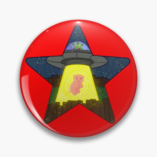 Item preview, UFO Alien Abducting Farm Piggy Colorful Bright Starry Animal Sticker and Drawing designed and sold by Komorebji.