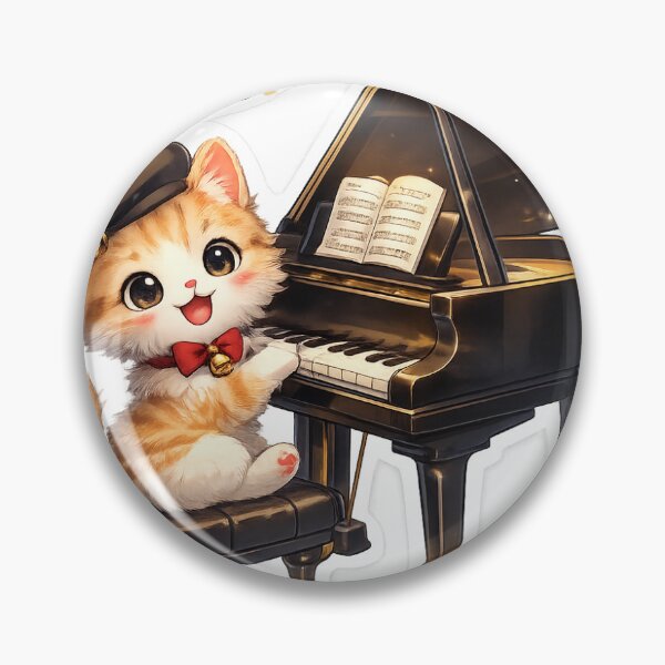 Item preview, Cute Piano Kitten Cat Playing Piano Kawaii Music Lover designed and sold by ArtPrintPov.