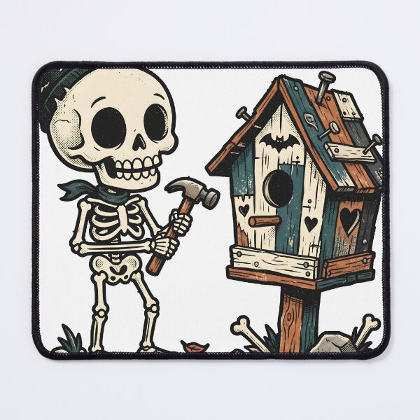 Item preview, Skeleton Building Haunted Birdhouse with Hammer designed and sold by MisteryDesigner.