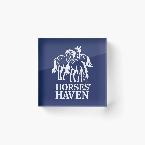 Item preview, Horses Haven Logo (White & Dark Blue) designed and sold by BDBirds.