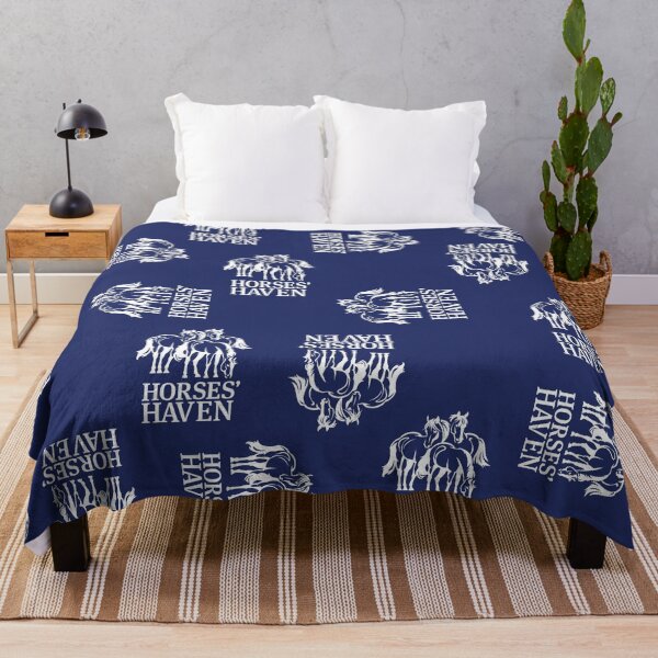 Item preview, Horses Haven Logo (White & Dark Blue) designed and sold by BDBirds.