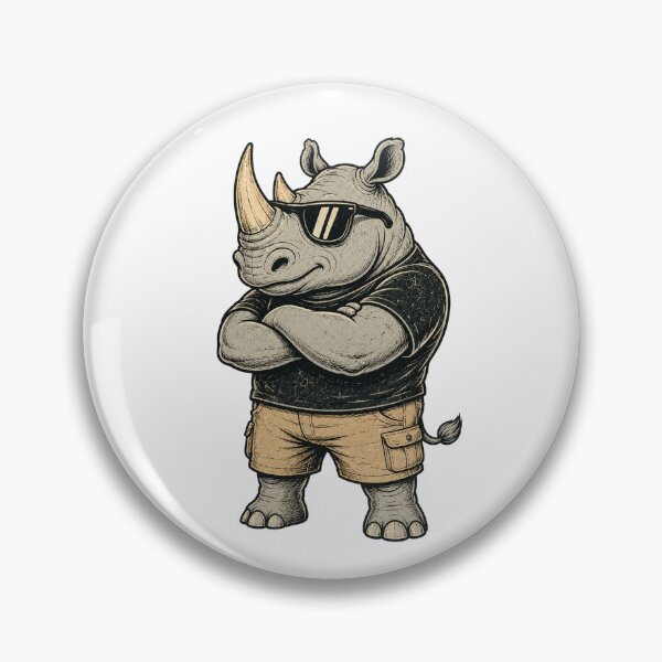 Item preview, Cool Retro Rhino Wearing Sunglasses designed and sold by Moizento.
