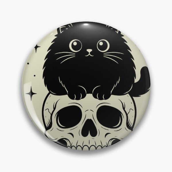 Item preview, Horrors Persist But So Do I Black Cat Skull Cute Goth Art designed and sold by Retro Rascals Co..