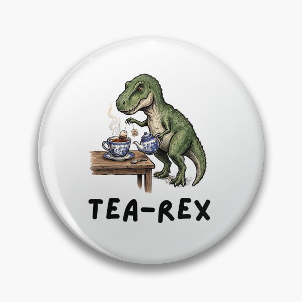 Item preview, Tea-Rex: Vintage T-Rex Tea Party Line Art Sticker designed and sold by Ink & Void Co..