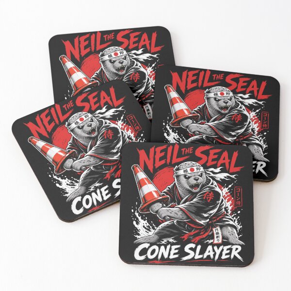 Item preview, Neil the Seal Samurai Cone Slayer Japanese Style Funny Meme T-Shirt designed and sold by Uglyandcute.