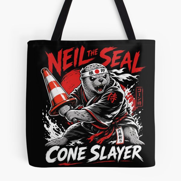 Item preview, Neil the Seal Samurai Cone Slayer Japanese Style Funny Meme T-Shirt designed and sold by Uglyandcute.