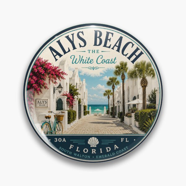 Item preview, Alys Beach Badge | The White Coast Retro Florida 30A Emblem designed and sold by piketo.