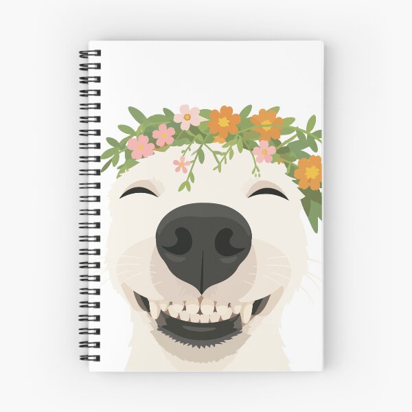Item preview, Happy Dog with Flowers Meme Illustration designed and sold by PrintondemArt.