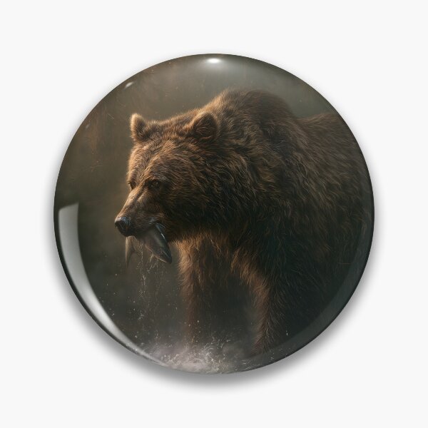 Item preview, Grizzly Bear Fishing in River, Wildlife designed and sold by GuildedWordGraphics.