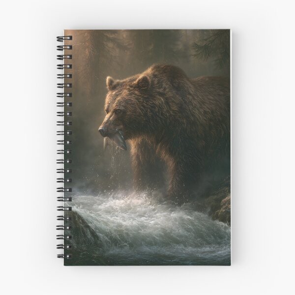 Item preview, Grizzly Bear Fishing in River, Wildlife designed and sold by GuildedWordGraphics.