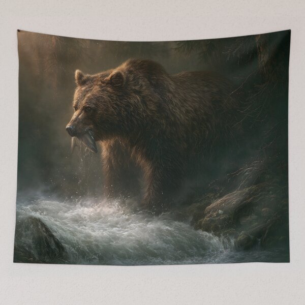 Item preview, Grizzly Bear Fishing in River, Wildlife designed and sold by GuildedWordGraphics.
