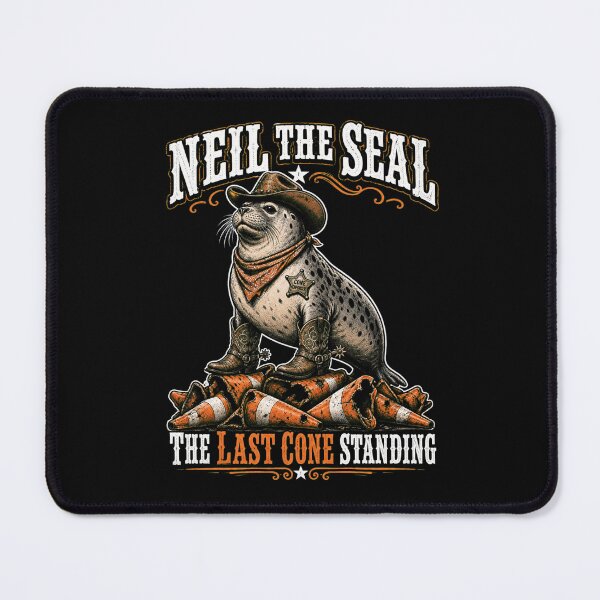 Item preview, Neil the Seal Cowboy Western The Last Cone Standing Funny Meme designed and sold by Uglyandcute.