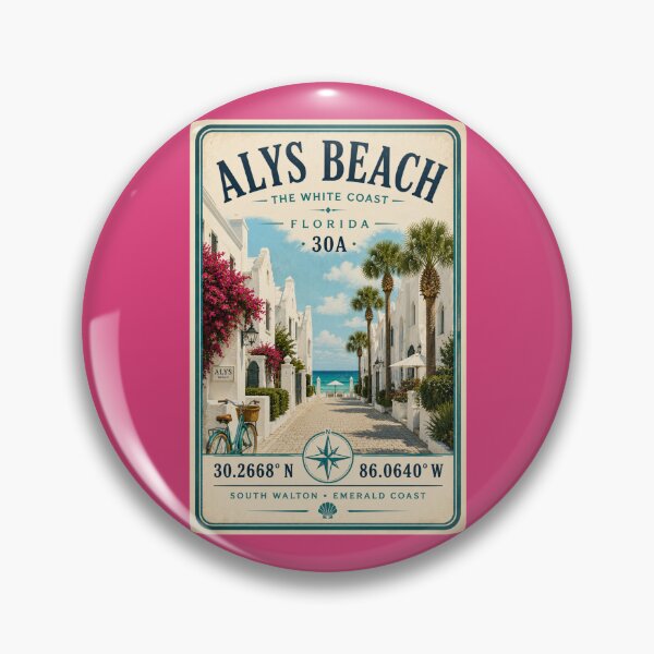 Item preview, Alys Beach Coordinates | Florida 30A Minimal Coastal Travel Design designed and sold by piketo.