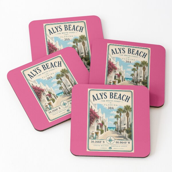 Item preview, Alys Beach Coordinates | Florida 30A Minimal Coastal Travel Design designed and sold by piketo.