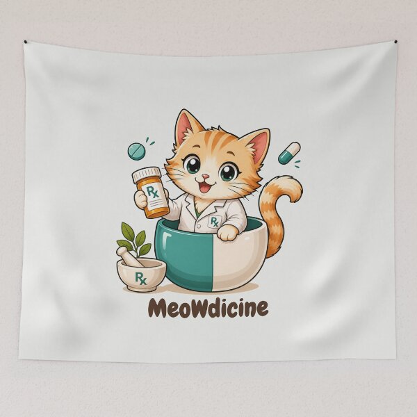 Item preview, Meowdicine Cute Pharmacist Cat in Capsule Funny Pharmacy T-Shirt Gift designed and sold by ElShubrawy.