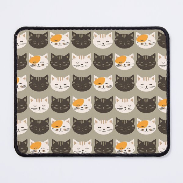 Item preview, Cute Cat Faces Seamless Pattern | Kawaii Black White & Calico Cats | Minimalist Cat Lover Repeat Design designed and sold by RJACreative.