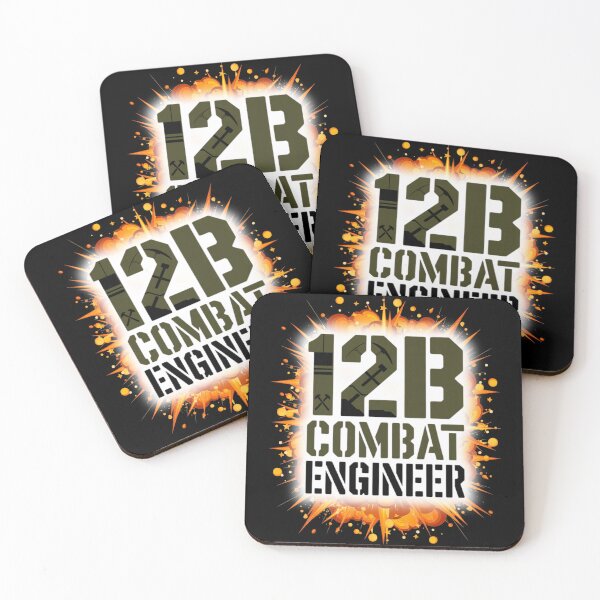 Item preview, 12B Combat Engineer — U.S. Army MOS Tool Icon Emblem with Explosion Military Graphic designed and sold by GFamilyC.