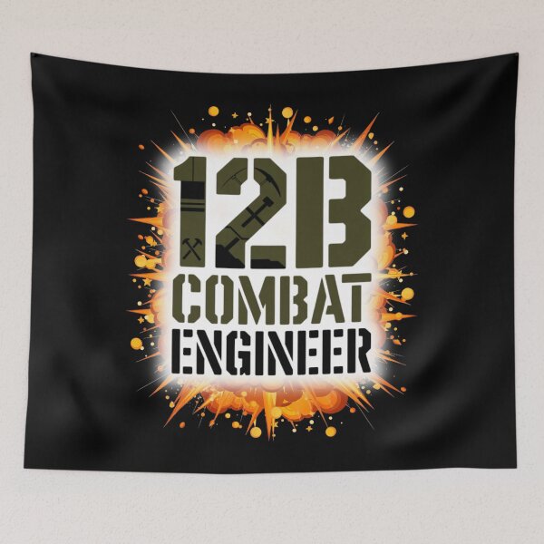 Item preview, 12B Combat Engineer — U.S. Army MOS Tool Icon Emblem with Explosion Military Graphic designed and sold by GFamilyC.