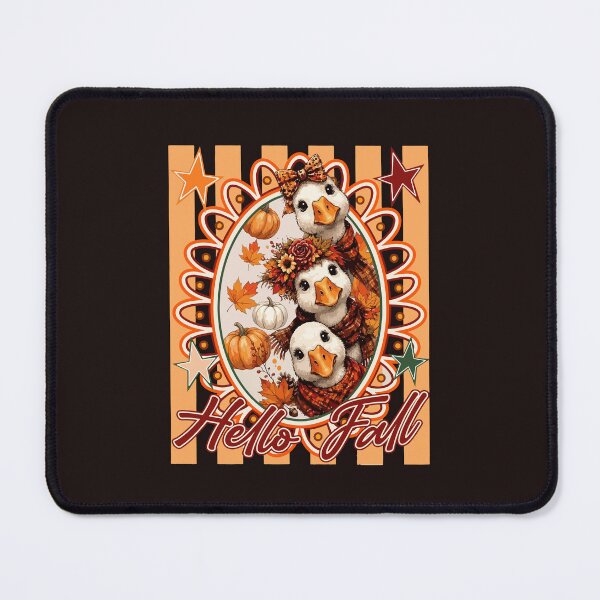 Item preview, Cute Fall Geese Autumn Pumpkins Hello Fall Retro designed and sold by mari-kayden.