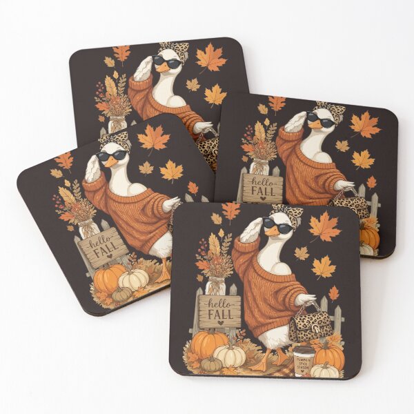 Item preview, Hello Fall Goose Pumpkin Spice Leopard Print Autumn designed and sold by mari-kayden.