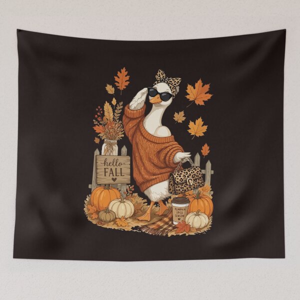 Item preview, Hello Fall Goose Pumpkin Spice Leopard Print Autumn designed and sold by mari-kayden.
