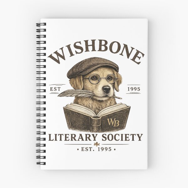 Item preview, Wishbone Literary Society Vintage Book Lover Dog Design designed and sold by peachlovey.