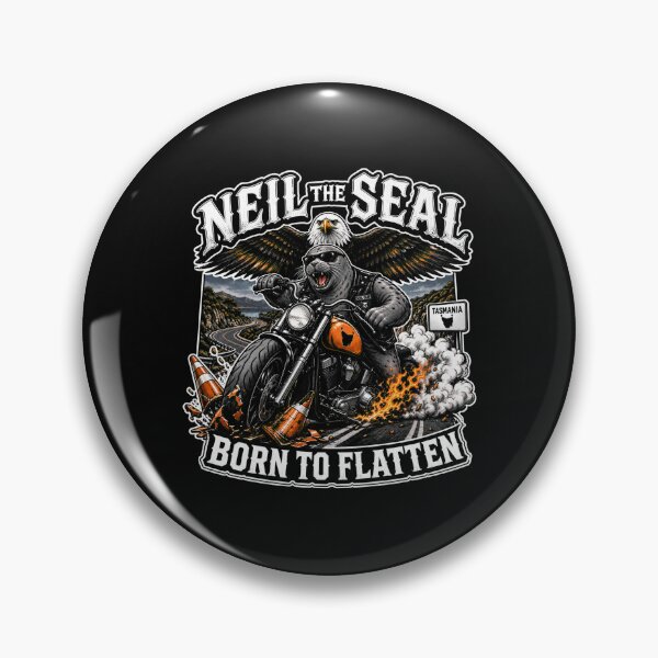 Item preview, Neil the Seal Born to Flatten Biker Motorcycle Funny Meme T-Shirt designed and sold by Uglyandcute.