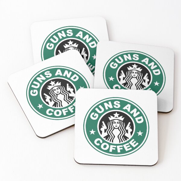 Item preview, Guns & Coffee - Starbucks Logo Parody designed and sold by DGMaxShop.