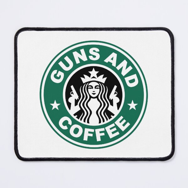 Item preview, Guns & Coffee - Starbucks Logo Parody designed and sold by DGMaxShop.
